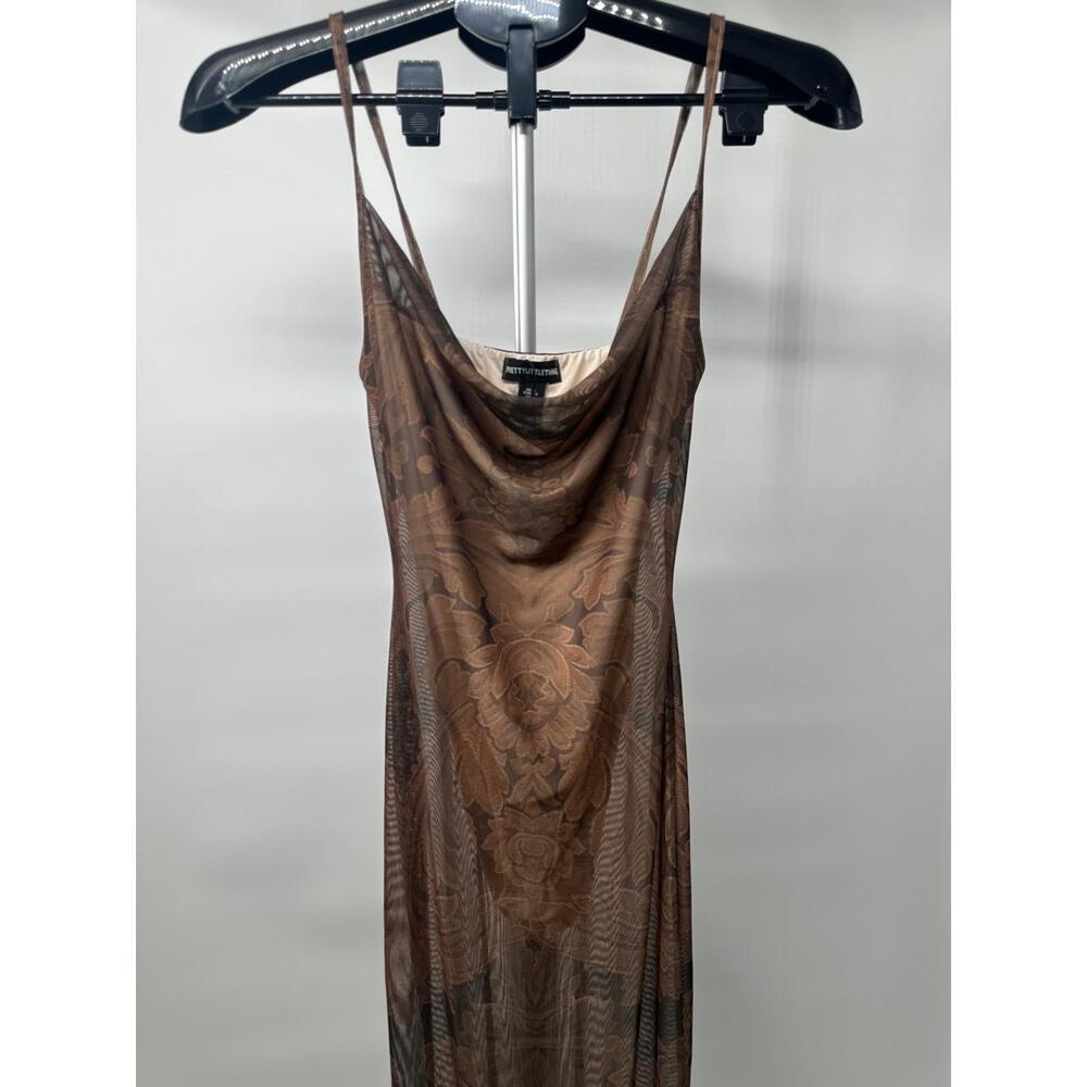 PrettyLittleThing Brown Floral Maxi Dress